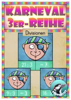 Vorschau - Unterrichtsreihen - 1x1 - 3er-Reihe - Divisionen - Karneval - Fasching - Legematerial - Freiarbeit - Deckblatt
