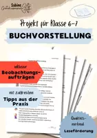 Vorschau - Arbeitsblätter - Buchvorstellung Klasse 6/7 Projekt zur Leseförderung - Deckblatt