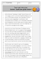 Vorschau - Arbeitsblätter - Text der Woche - Zocken (Lesetext) - Seite 1