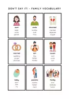 Vorschau - Spiele - Don’t Say It! – Family Vocabulary – Speaking Game for ESL - Seite 3