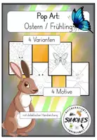 Vorschau - Mal- und Bastelvorlagen - Frühling / Ostern Pop Art Kunst - Deckblatt