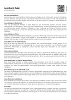 Vorschau - Arbeitsblätter - Leonhard Euler (Infotext und Übungen) - Deckblatt