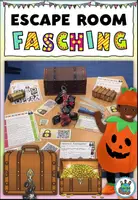 Vorschau - Arbeitsblätter - Escape Room "Fasching" mit neun Rätseln - DaZ / DaF / Deutsch - Deckblatt