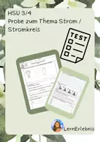 Vorschau - Arbeitsblätter - HSU Probe zum Thema Strom / Stromkreise - Deckblatt