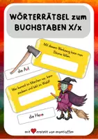 Vorschau - Spiele - Wörterrätsel zum Buchstaben X/x - schwierige Buchstaben - Deckblatt