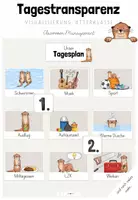 Vorschau - Poster - Tagestransparenz/ Tagesplan: Stundenplan deine Otterklasse (beige) - Deckblatt