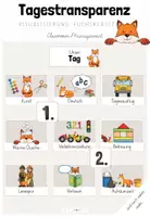 Vorschau - Poster - Tagestransparenz/ Tagesplan: Stundenplan für deine Fuchsklasse (beige) - Deckblatt