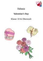 Vorschau - Quiz - Pubquiz Valentine’s Day, Kneipenquiz, Englisch, Klasse 10 und Oberstufe - Deckblatt