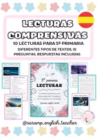 Vista previa - Fichas informativas / Documentos de lectura - COMPRENSIÓN LECTORA - 10 LECTURAS PARA 5º PRIMARIA - Portada