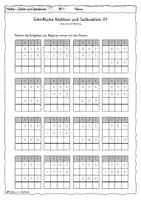 Vorschau - Arbeitsblätter - Schriftl. Addition und Subtraktion - Übungsblätter - ZR 1000 - Seite 1