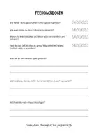 Vorschau - Arbeitsblätter - Feedbackbogen zum Unterricht Fach Englisch Lehrerfeedback - Deckblatt