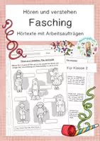 Vorschau - Arbeitsblätter - Hören und verstehen - Fasching - Deckblatt