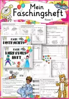 Vorschau - Arbeitsblätter - Mein Faschingsheft Fastnacht Klasse 1 Ethik Deutsch fächerübergreifend Freiarbeitsmaterial Karneval Winter Fasching - Deckblatt
