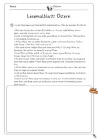 Vorschau - Arbeitsblätter - Lesemalblatt Ostern / Leseförderung Deutsch Klasse 2-3 - Seite 1