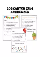 Vorschau - Anderer Materialtyp - individuelle Lobkärtchen zum Ankreuzen - Deckblatt