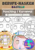 Vorschau - Mal- und Bastelvorlagen - MASKEN BASTELN Berufe und Kreative Ideen Karneval - Deckblatt
