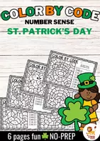 Προεπισκόπηση - Φύλλα εργασίας - Color by Code Activity - Number Sense (St. Patrick's Day) | Αγίου Πατρικίου Μαθηματικά Αγγλικά - Εξώφυλλο