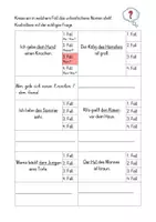 Vorschau - Arbeitsblätter - 4 Fälle richtig erfragen (männliche Nomen) - Deckblatt