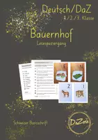 Vorschau - Unterrichtsreihen - Lesespaziergang Bauernhof DaZ Unterricht - Deckblatt