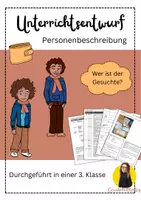 Vorschau - Stundenentwürfe - Unterrichtsentwurf Personenbeschreibung (2.-4. Klasse) - Deckblatt