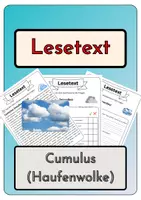 Vorschau - Arbeitsblätter - Leseverständnis - Cumulus (Haufenwolke) + Lösungen - Deckblatt
