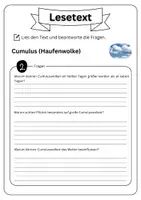 Vorschau - Arbeitsblätter - Leseverständnis - Cumulus (Haufenwolke) + Lösungen - Seite 3