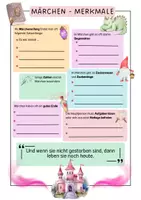 Vorschau - Arbeitsblätter - Märchen - Merkmale - Deckblatt