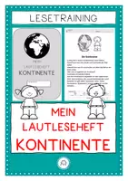 Vorschau - Arbeitsblätter - Lautleseheft: Die Kontinente. Das (laute) Vorlesen und Lesen üben! - Deckblatt