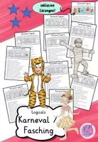 Vorschau - Arbeitsblätter - Materialpaket Logicals (Superhelden, süße Tiere, Karneval/Fasching und Hunde) - Seite 1
