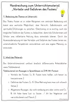 Vorschau - Arbeitsblätter - Fasten Vorteile Gefahren ARBEITSBLÄTTER & TAFELMATERIAL - Seite 1