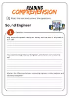 Vorschau - Arbeitsblätter - Reading Comprehension - Sound Engineer + Solutions - Seite 3