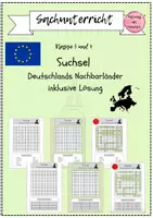 Vorschau - Arbeitsblätter - Suchsel Nachbarländer Deutschlands - Deckblatt