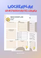 Vorschau - Arbeitsblätter - selbstreguliertes Lernen Wochenplan - Deckblatt