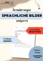 Vorschau - Arbeitsblätter - Formulierungen: sprachliche Bilder analysieren (Stilmittel) - Deckblatt