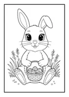 Vorschau - Mal- und Bastelvorlagen - Ausmalbilder "Osterhasen" im modernen Cartoon-Stil - Seite 1