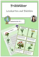 Vorschau - Aufgabenkarten - Frühblüher Lesekarten und Abschreibbüchlein - Deckblatt