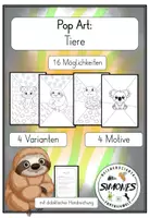 Vorschau - Mal- und Bastelvorlagen - Pop Art Kunst Materialpaket - Seite 1