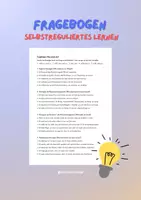Vorschau - Arbeitsblätter - Fragebogen selbstreguliertes Lernen - Deckblatt