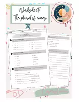 Vorschau - Arbeitsblätter - WS, the plural of nouns - Deckblatt