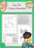 Vorschau - Stundenentwürfe - Ohr Hörsinn Hören fünf Sinne Unterrichtseinheit - Deckblatt