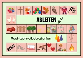 Vorschau - Stationenlernen - Rechtschreibung Spiel Ableiten Brettspiel - Deckblatt
