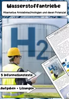 Vorschau - Arbeitsblätter - Wasserstoffantriebe, Brennstoffzelle ,Elektrolyse und Alternative Antriebstechnologien - Deckblatt