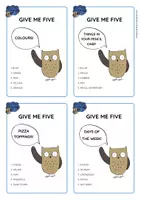 anteprima - Giochi - Brown Owl's GIVE ME FIVE game cards - Pagina 1