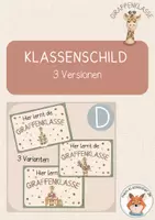 Vorschau - Poster - Giraffenklasse- Türschild/ Klassenschild - Deckblatt