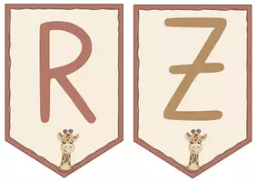 Vorschau - Mal- und Bastelvorlagen - Giraffenklasse- Wimpelkette "Herzlich Willkommen" - Seite 3