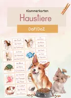 Vorschau - Spiele - Klammerkarten Haustiere – Wortschatz mit Selbstkontrolle | DaZ A1 | Grundschule - Deckblatt