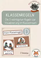 Vorschau - Poster - Waschbärklasse- Unsere Klassenregeln - Deckblatt