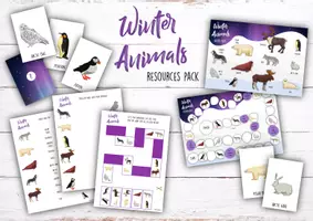 zapowiedź - WINTER ANIMALS – ZESTAW MATERIAŁÓW DO DRUKU - obwoluta