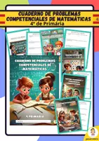 Vista previa - Hojas de trabajo - Cuaderno de Problemas Competenciales - 4º de Primaria - Portada