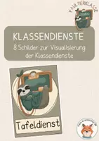 Vorschau - Poster - Faultierklasse- Unsere Klassendienste - Deckblatt